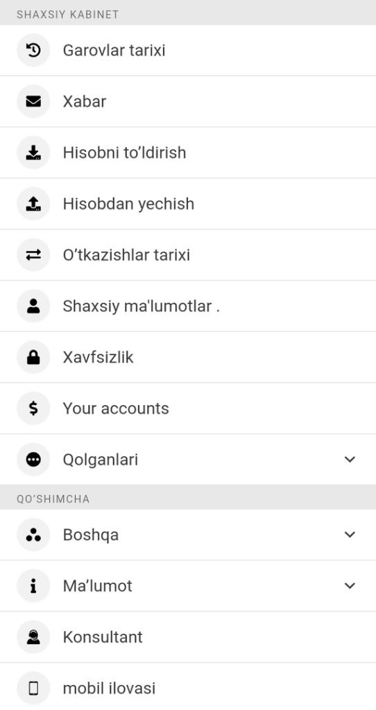 melbet ilovasi sozlamalari
